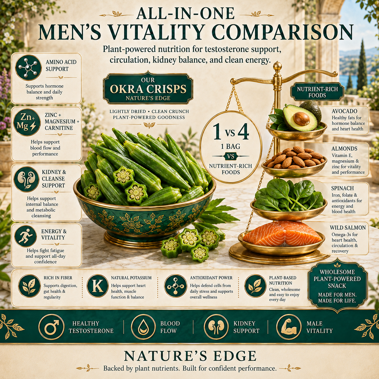 💪More Energy, More Confidence, More Connection – 🔥Premium Okra Crisps for Men-BP