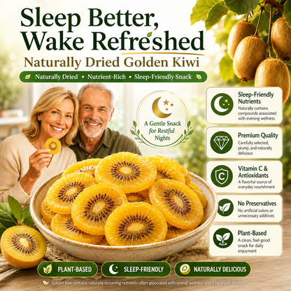 🌿Unlock Deep Sleep Naturally: 🔋Premium Golden Kiwi Slices Rich in Serotonin Precursors to Help You Fall Asleep Faster & Stay Asleep Longer.💤-BP