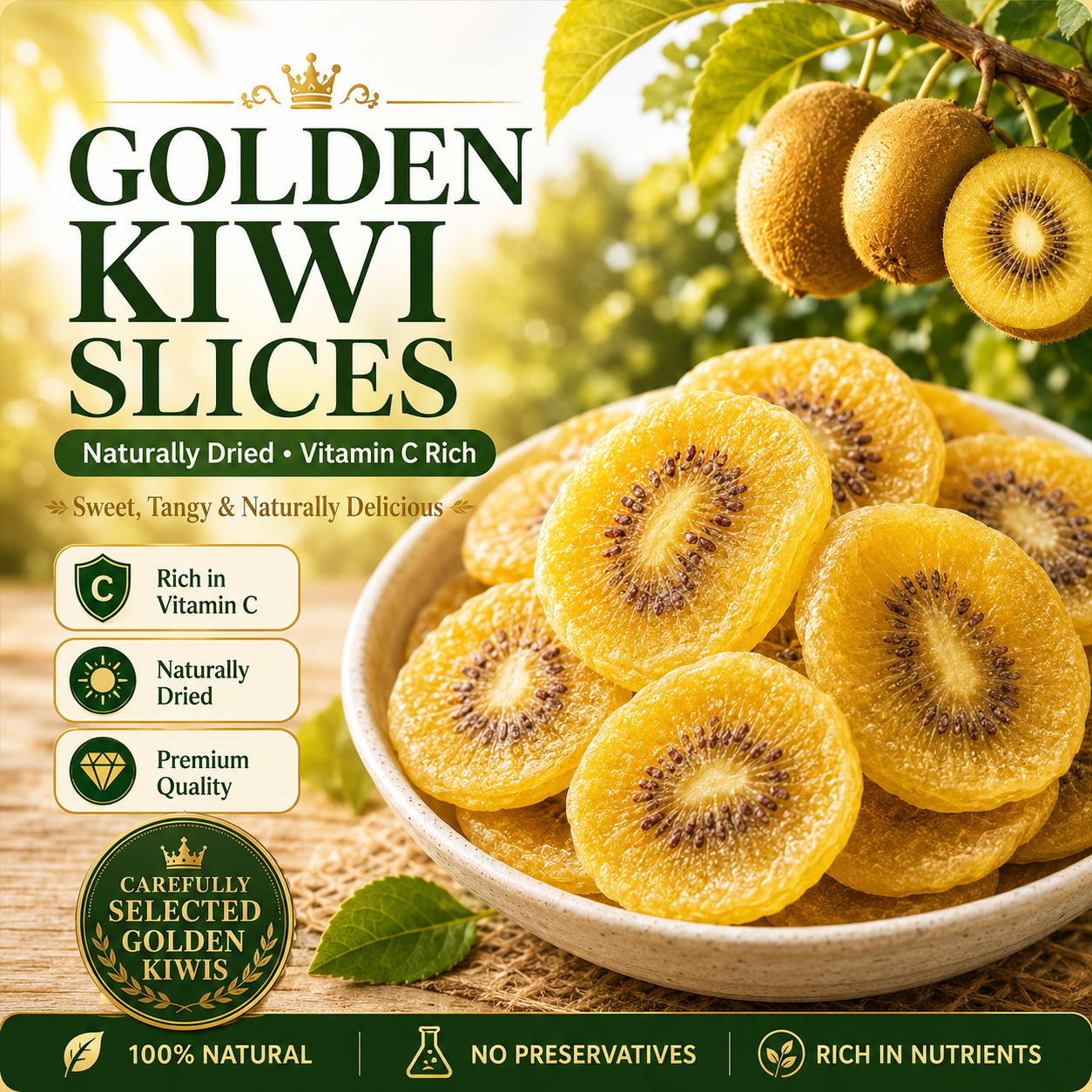 🌿Unlock Deep Sleep Naturally: 🔋Premium Golden Kiwi Slices Rich in Serotonin Precursors to Help You Fall Asleep Faster & Stay Asleep Longer.💤-BP