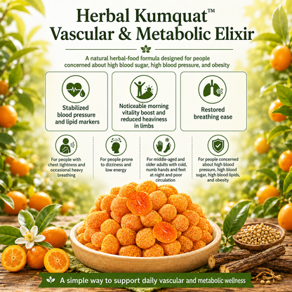 🍊Herbal Kumquat：👨‍⚕️Cleanse Vascular Trash •🧬 Support Healthy Blood Pressure & Blood Sugar • 🌿100% Pure Botanical Formula with Zero Artificial Additives- BP